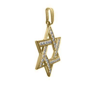 Lab Grown Diamond Star of David Pendant in 14K G