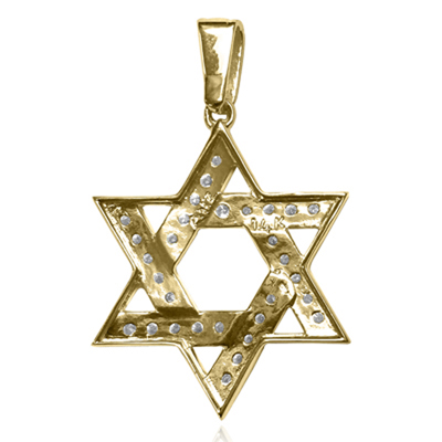 Lab Grown Diamond Star of David Pendant in 14K G