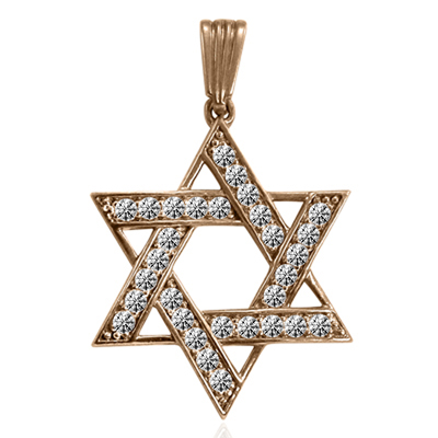 Lab Grown Diamond Star of David Pendant in 14K