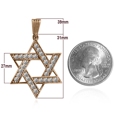 Lab Grown Diamond Star of David Pendant in 14K