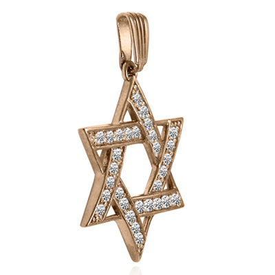 Lab Grown Diamond Star of David Pendant in 14K