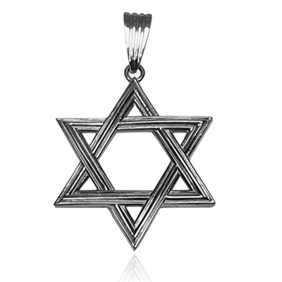 14k Gold Jewish Star of David Pendant 28.7mm