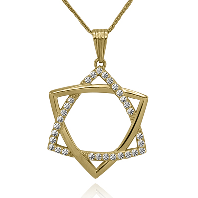 Lab Grown Diamond Star of David Pendant in 14K