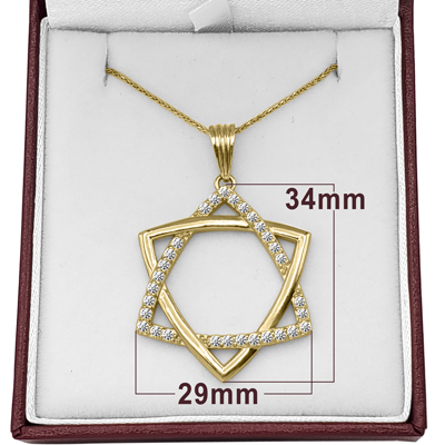 Lab Grown Diamond Star of David Pendant  in 10K