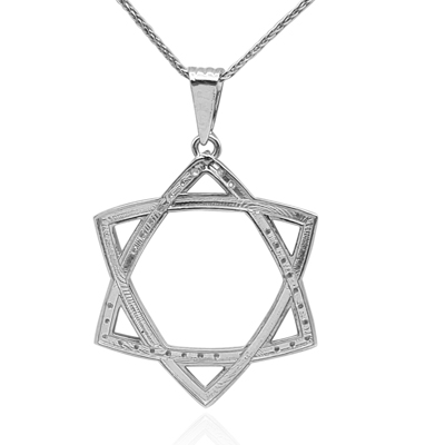 Cubic Zirconia Star of David Pendant in Silver