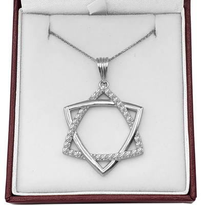 Cubic Zirconia Star of David Pendant in Silver