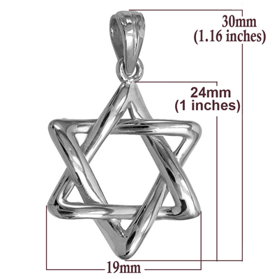 Silver 925 Jewish Star of David Pendant
