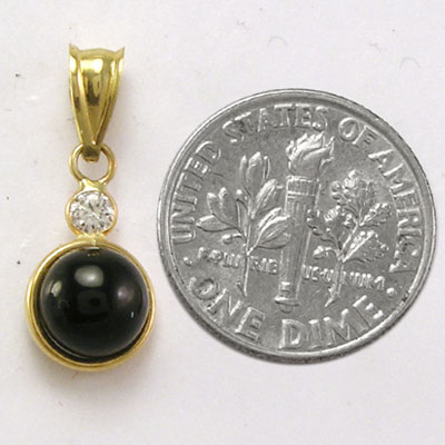 14k Gold Black Onyx Pendant