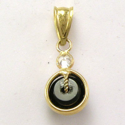 14k Gold Black Onyx Pendant