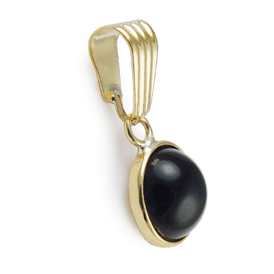 14k Gold Black Onyx Pendant