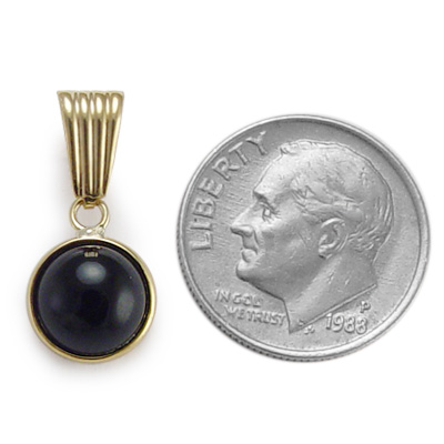 14k Gold Black Onyx Pendant