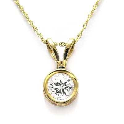 14k Gold Lab Grown Diamond Pendant .75 ct