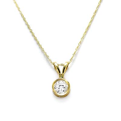 14k Gold Lab Grown Diamond Pendant .75 ct