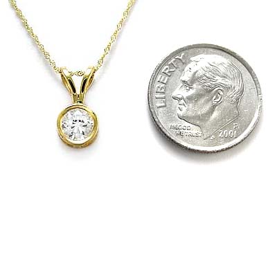 14k Gold Lab Grown Diamond Pendant .75 ct