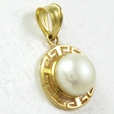 14k Yellow Gold Pendant Genuine Freshwater Pearl