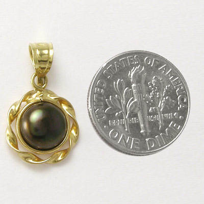 14k Yellow Gold Pearl Pendant