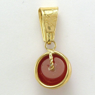 14k Gold Red Carnelian Pendant