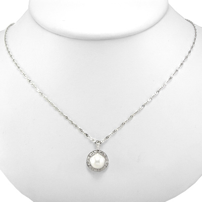 14k White Gold Greek Design Pendant