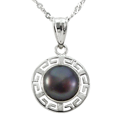 14k White Gold Pendant Necklace 18"