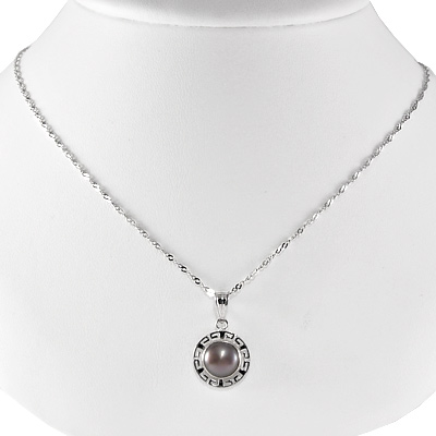 14k White Gold Pendant Necklace 18"