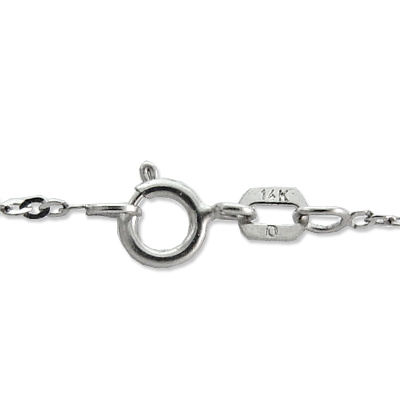 14k White Gold Pendant Necklace 18"