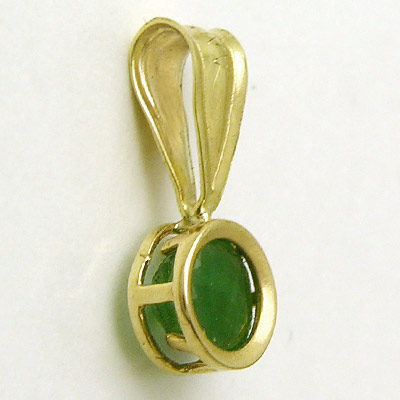 10k Solid Gold Emerald Pendant