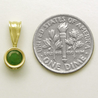 10k Solid Gold Emerald Pendant