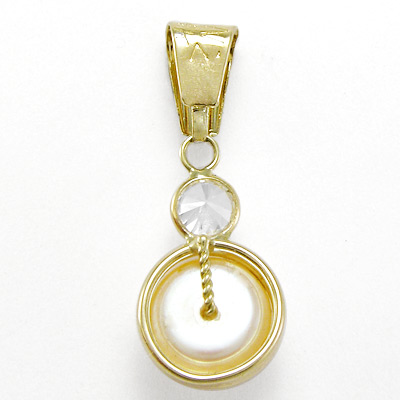 14k Gold Pink Pearl Pendant