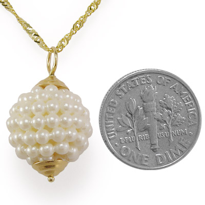 14k Gold Pearl Pendant Necklace