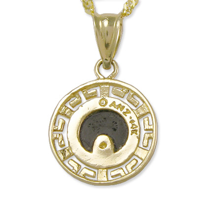 14k Yellow Gold Black Onyx Necklace Pendant