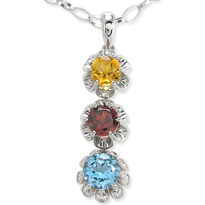 950 Platinum Three Stone Pendant