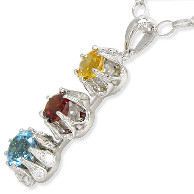950 Platinum Three Stone Pendant