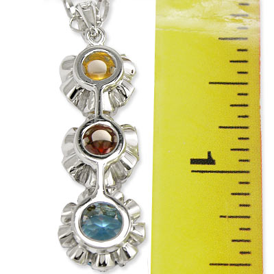 950 Platinum Three Stone Pendant