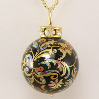 14k Gold Swarovski Flower Bead Pendant