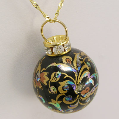 14k Gold Swarovski Flower Bead Pendant