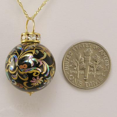 14k Gold Swarovski Flower Bead Pendant