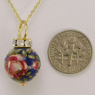 14k Gold Swarovski Flower Bead Pendant