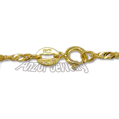 14k Yellow Gold Cross Pendant with Chain