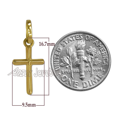 14k Yellow Gold Cross Pendant