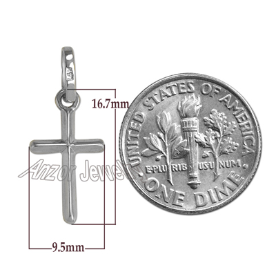 14k White Gold Cross Pendant