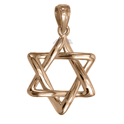 14k Rose Gold Jewish Star of David Pendant