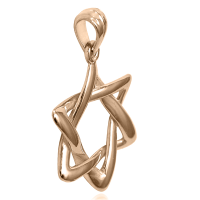 14k Rose Gold Jewish Star of David Pendant