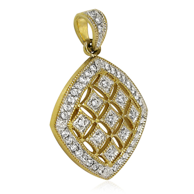 Russian Style Diamond Pendant in 585 14K