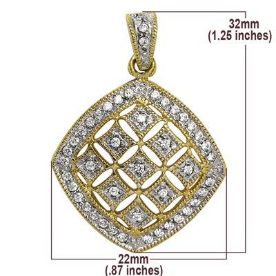 Russian Style Diamond Pendant in 585 14K