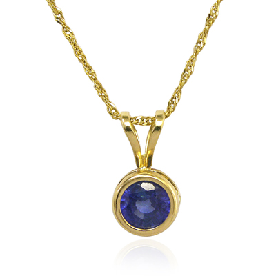 14k Gold Ceylon Sapphire Necklace