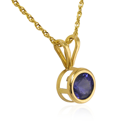14k Gold Ceylon Sapphire Necklace