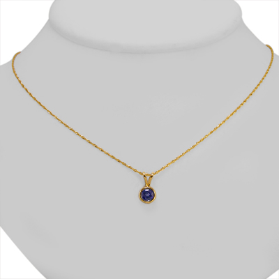 14k Gold Ceylon Sapphire Necklace