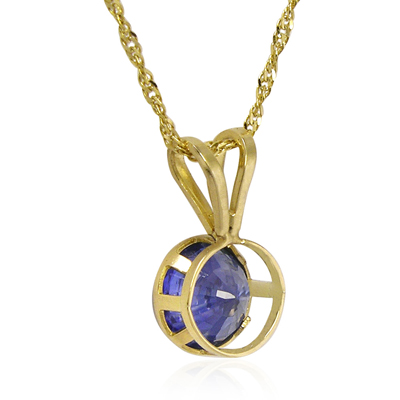14k Gold Ceylon Sapphire Necklace