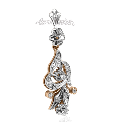 Russian Style Diamond Pendant in 14k 585