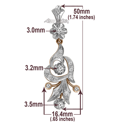 Russian Style Diamond Pendant in 14k 585